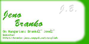 jeno branko business card